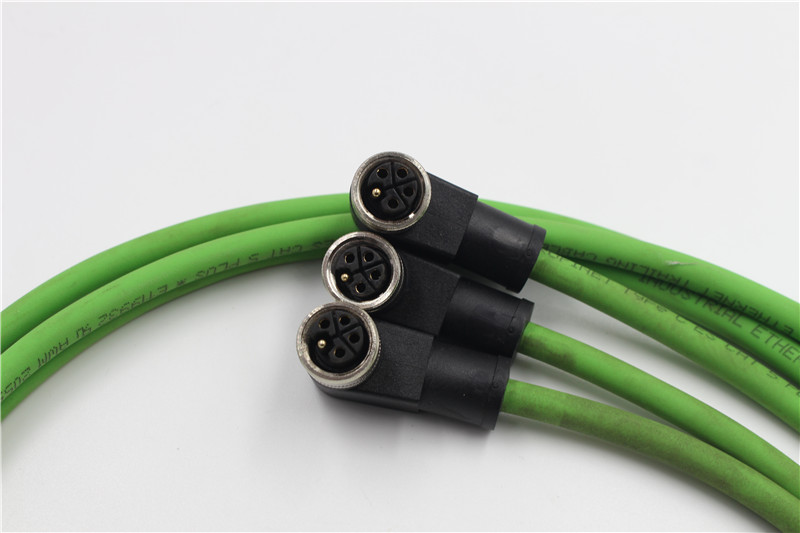 M12-connectors L coding 4+1PE cable