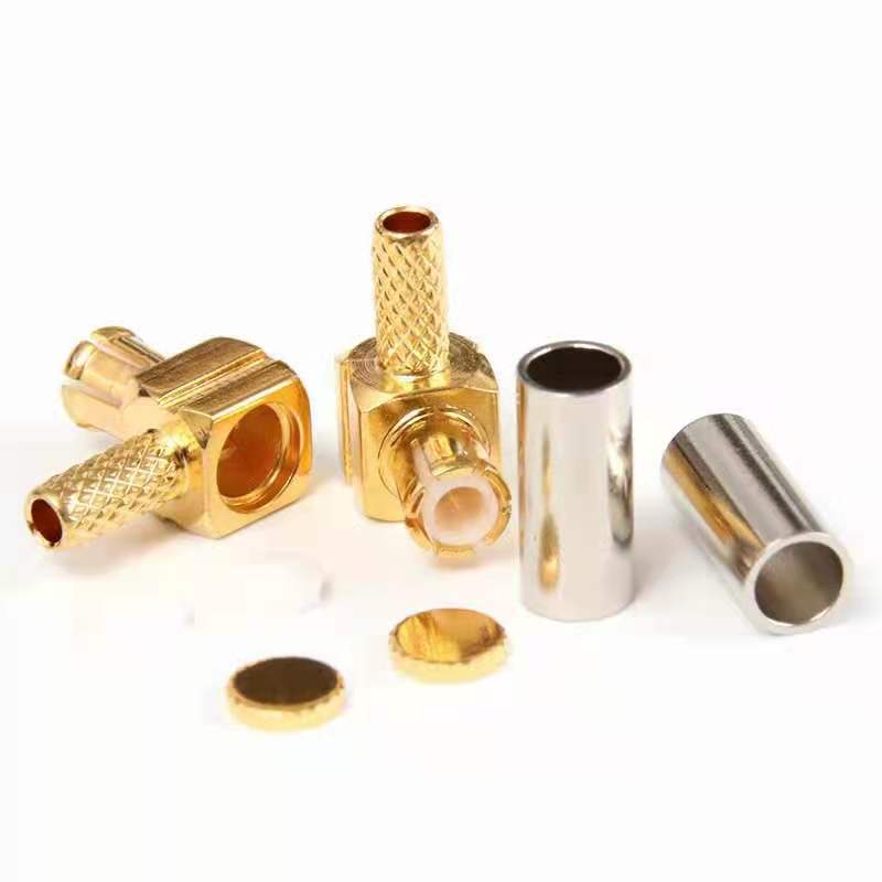 SMC elbow coaxial metal plated high frequency connector