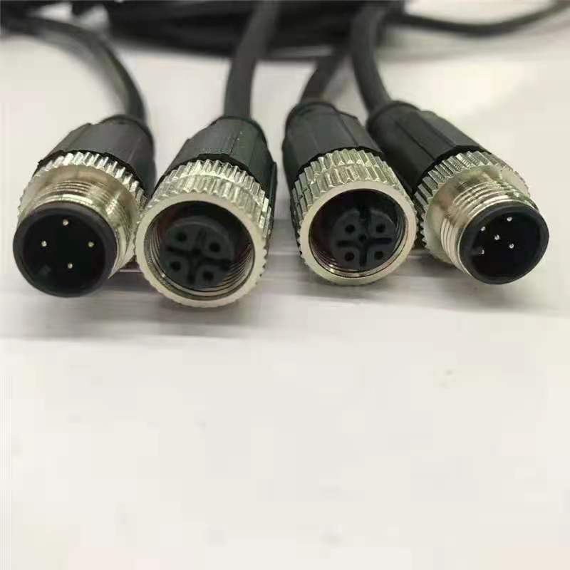 M12 connectors 4pin 5pin A coded cable connector