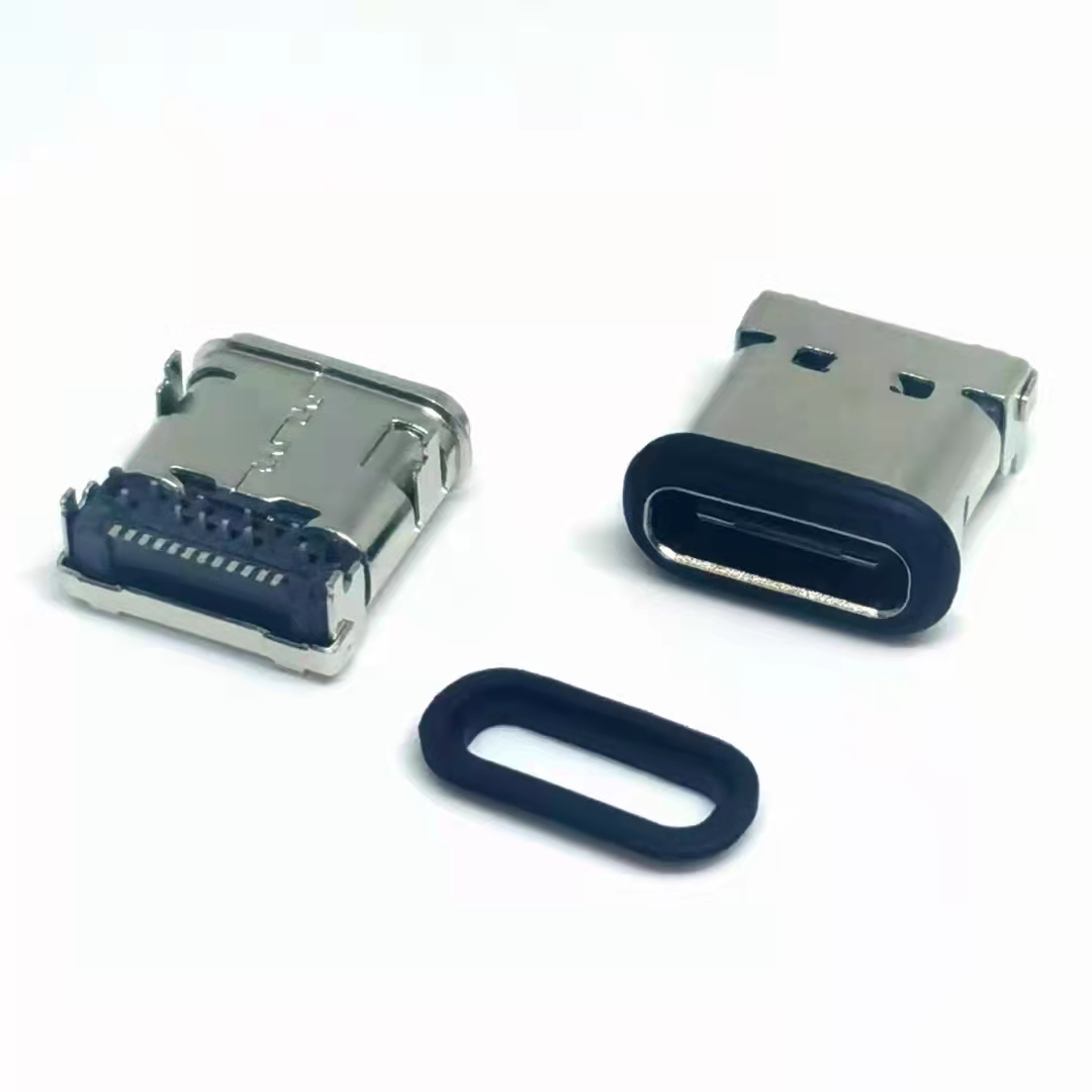 USB C SMT +DIP 16pin waterproof IP67 connetor TYPE C 防水母头连接器