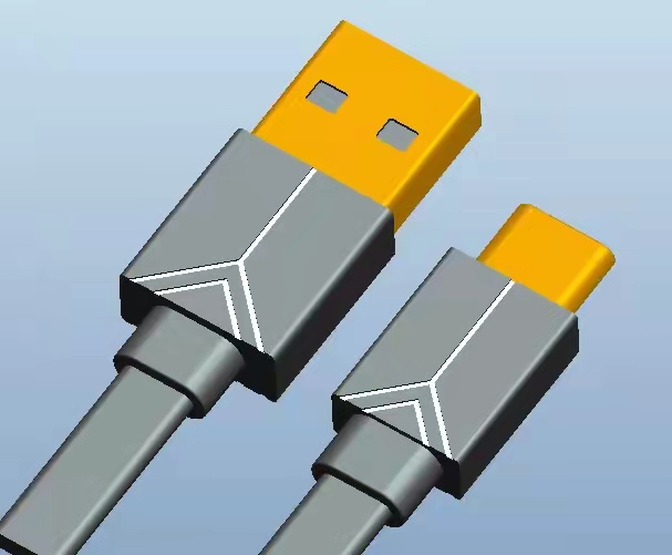 USB C square data cable charging connector type C fast charging cable