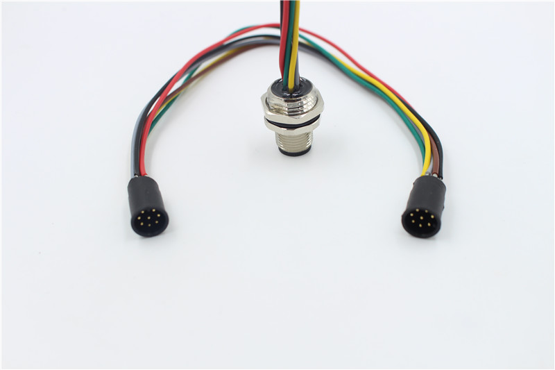 M12 8pin male connector 板端公头连接器