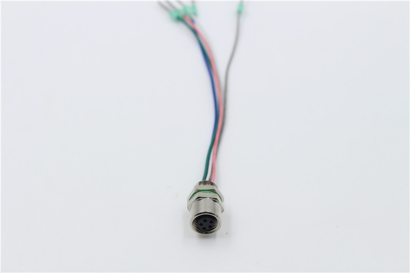 M8 circular connector B coded 5pin female panel connector
