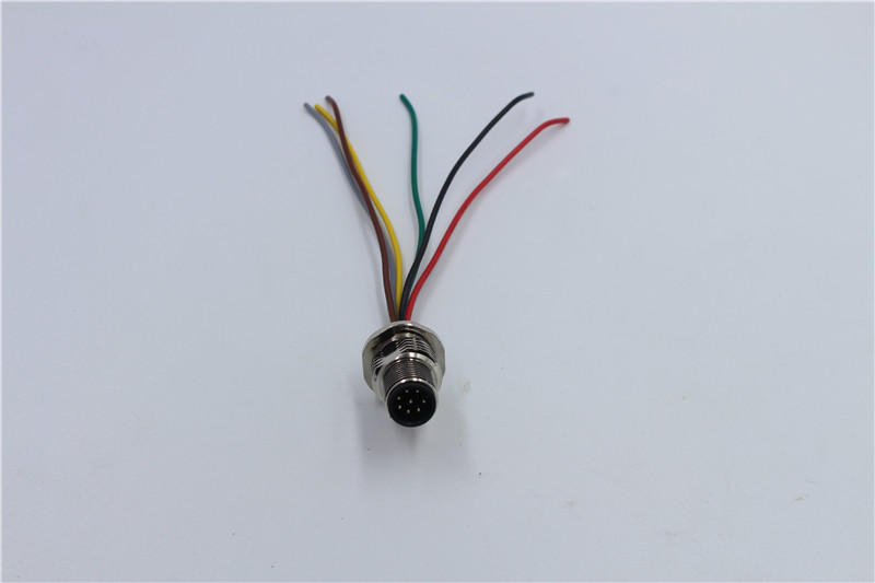 M12 8pin male panel connector A coded