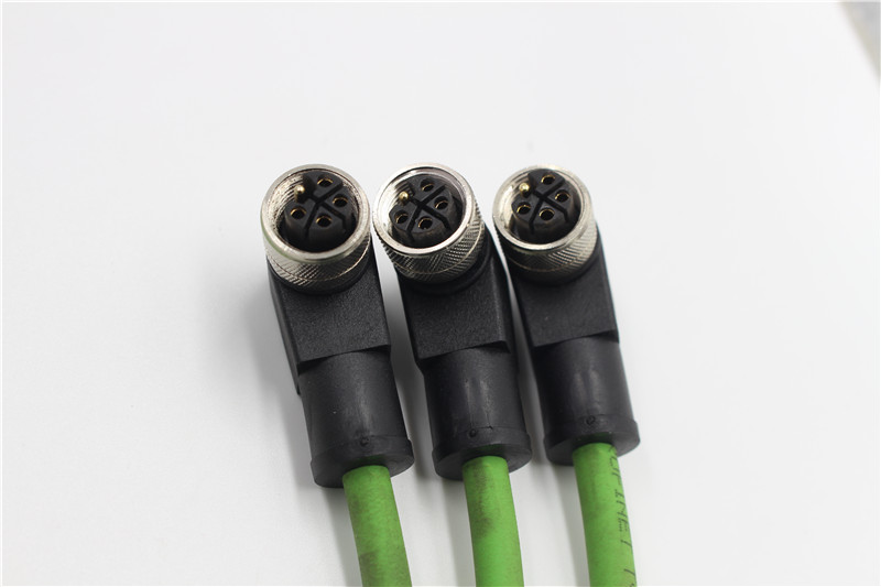 M12-connectors L coding 4+1PE cable
