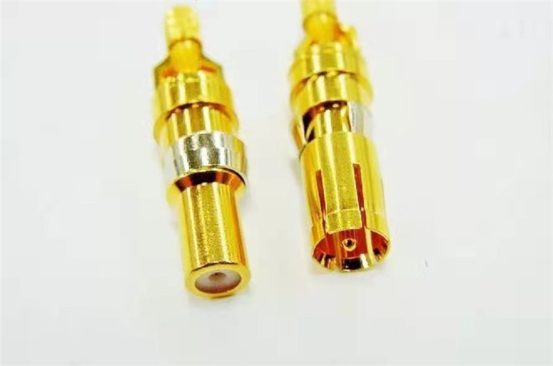 RF gold plated connector male and female self locking hook