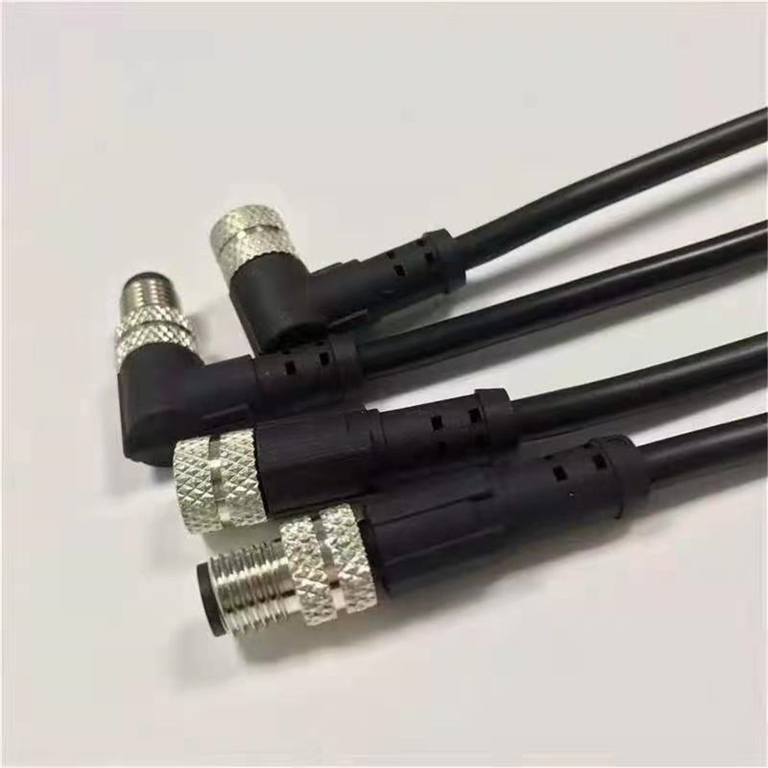 M8 connector angle plug  waterproof connector and cable assembly