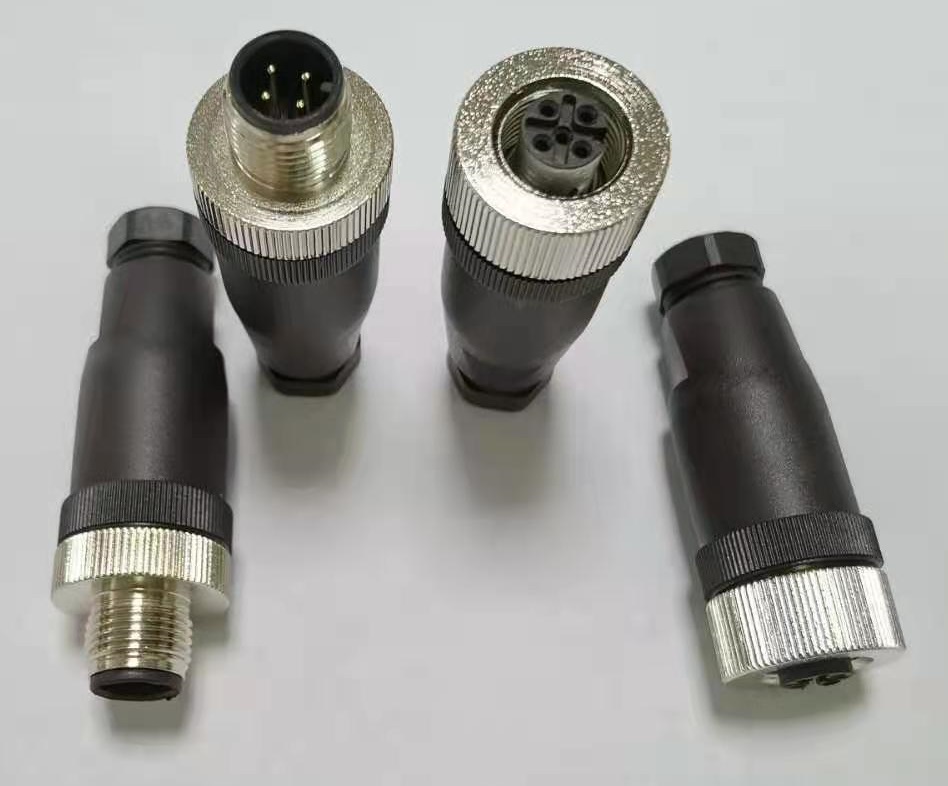 M12 4pin plastic connector assembly a coding connectors