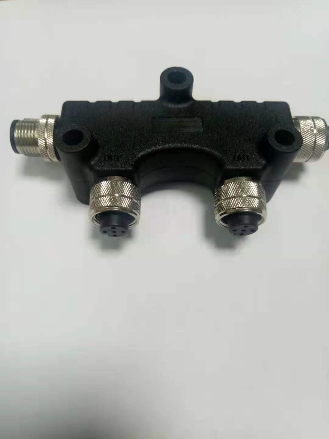 industrial M12 a buckle 1 male to 3 female adapter connector