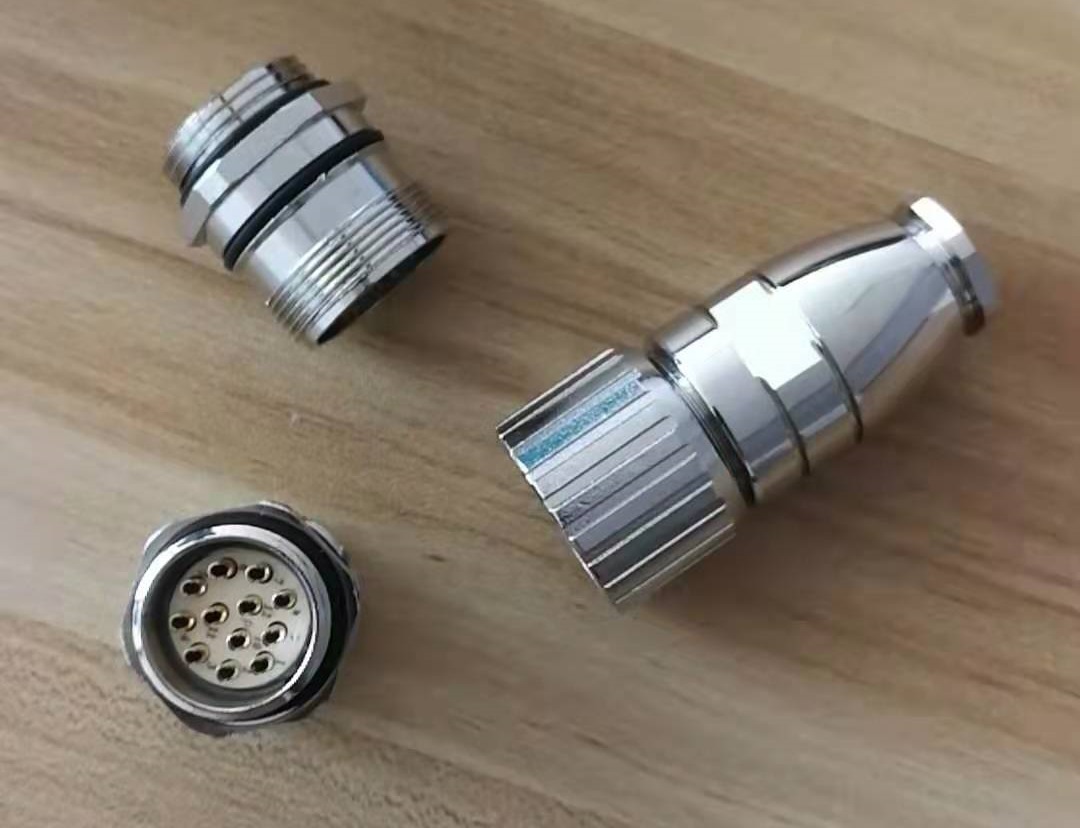 industrial M23 12pin metal assembly connector