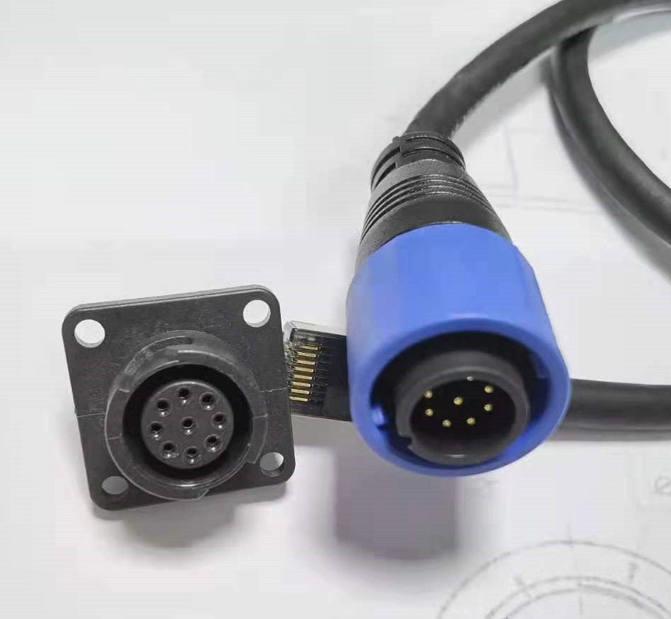 Push pull plastic connector 8 signal cable assembly