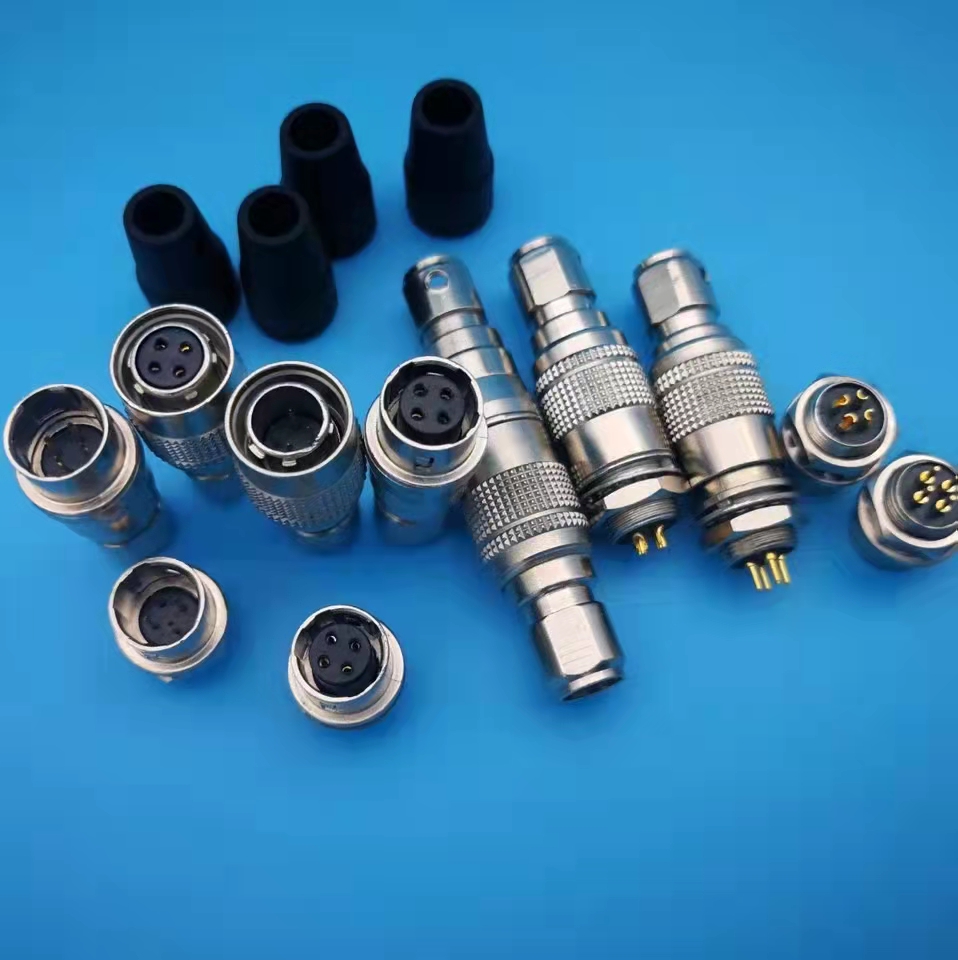 M12 push pull metal 4pins connector 5A