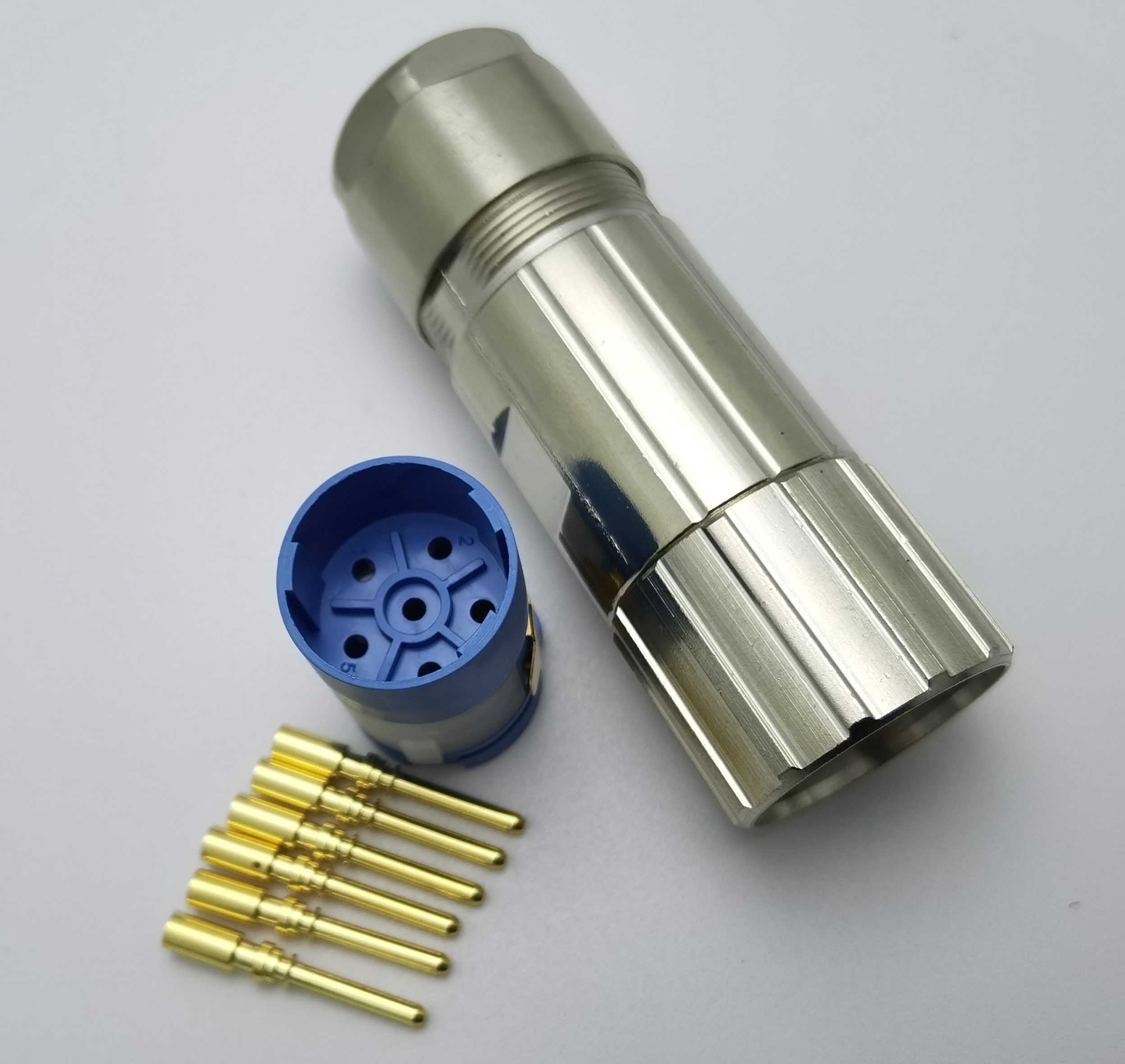 M12 connector 4+1 metal 20A connector male blue connector