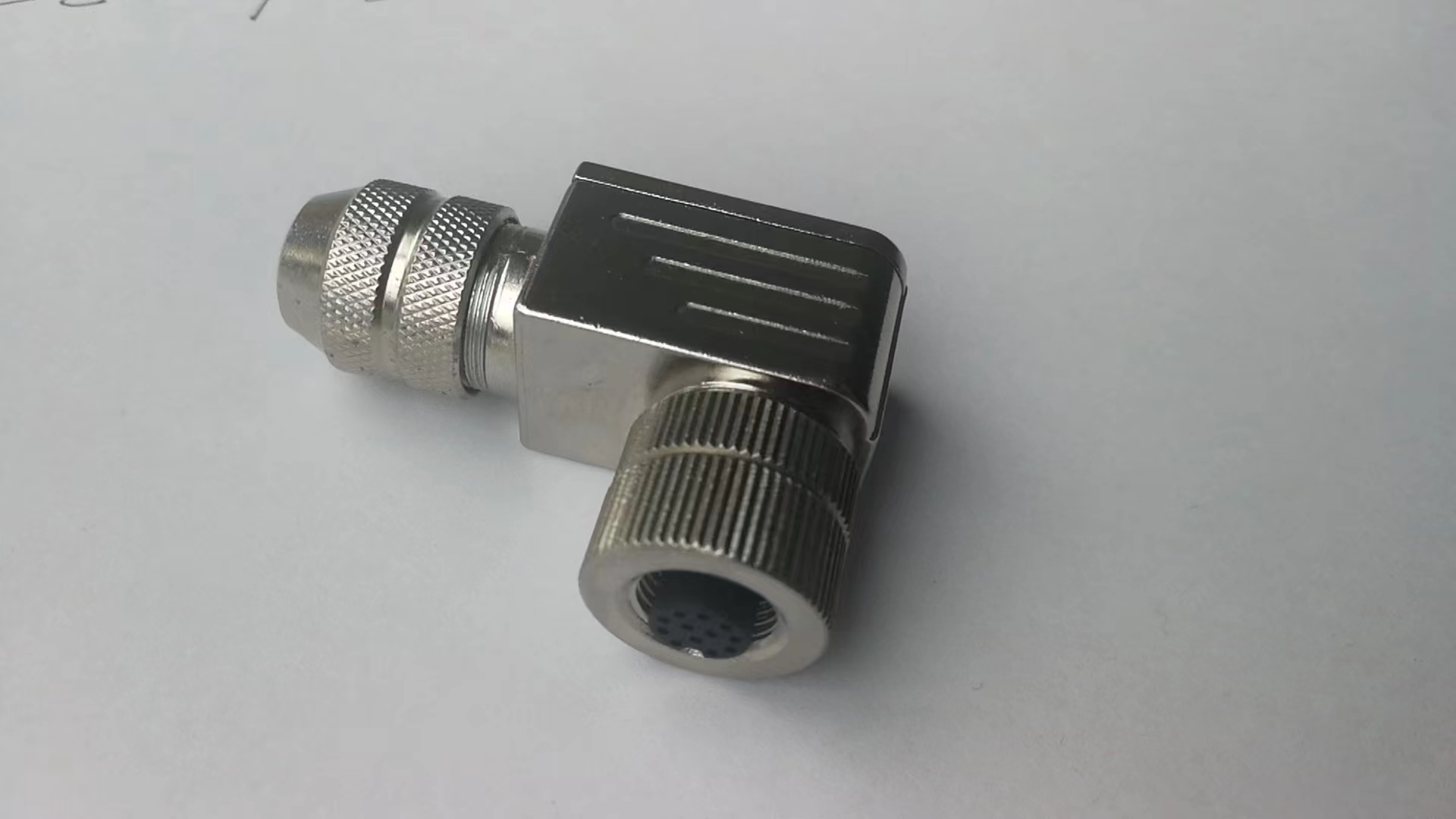 M12 right angle metal shielded connector industrial self-made connector