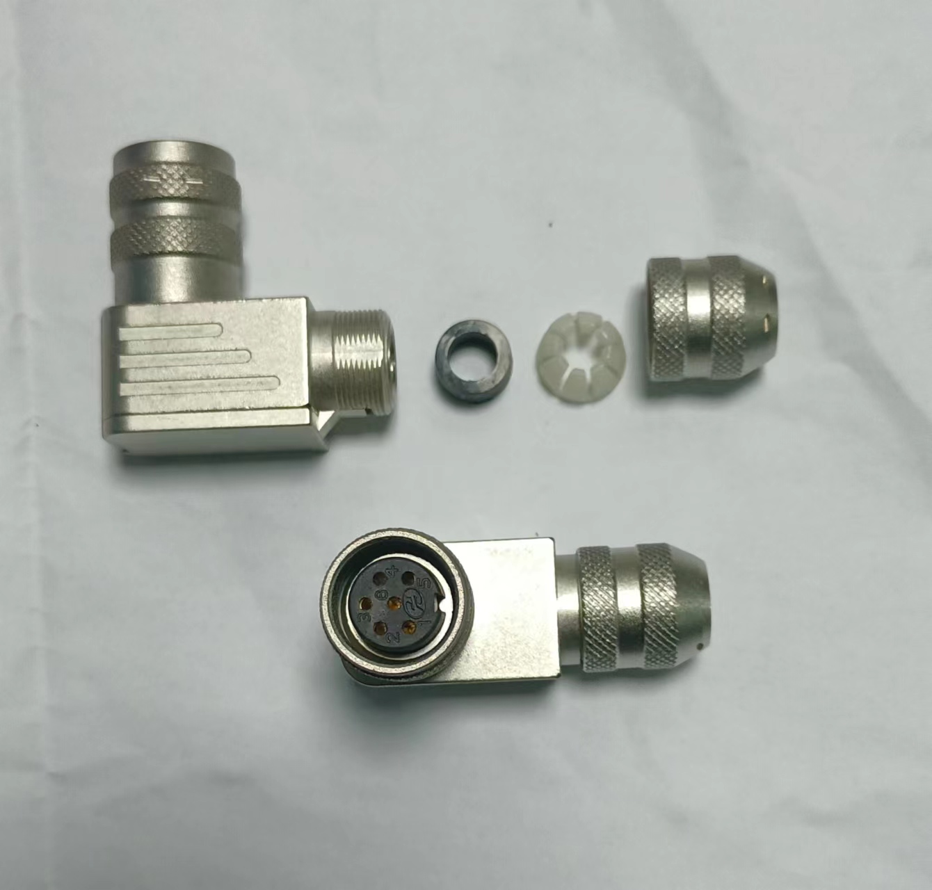 industrial M16 connector Right angle 90 degree metal power 10A connector