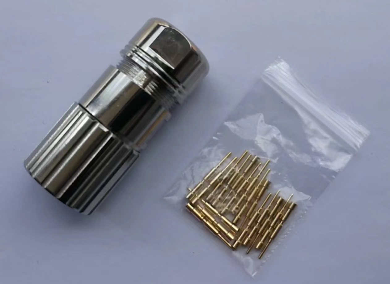 M23 male 17 pin metal shield connector